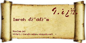 Imreh Ádám névjegykártya